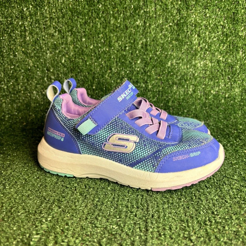 Skechers Dynamic Tread Journey Time Athletic Sneaker Blue Lavender Kids Sz 13.5